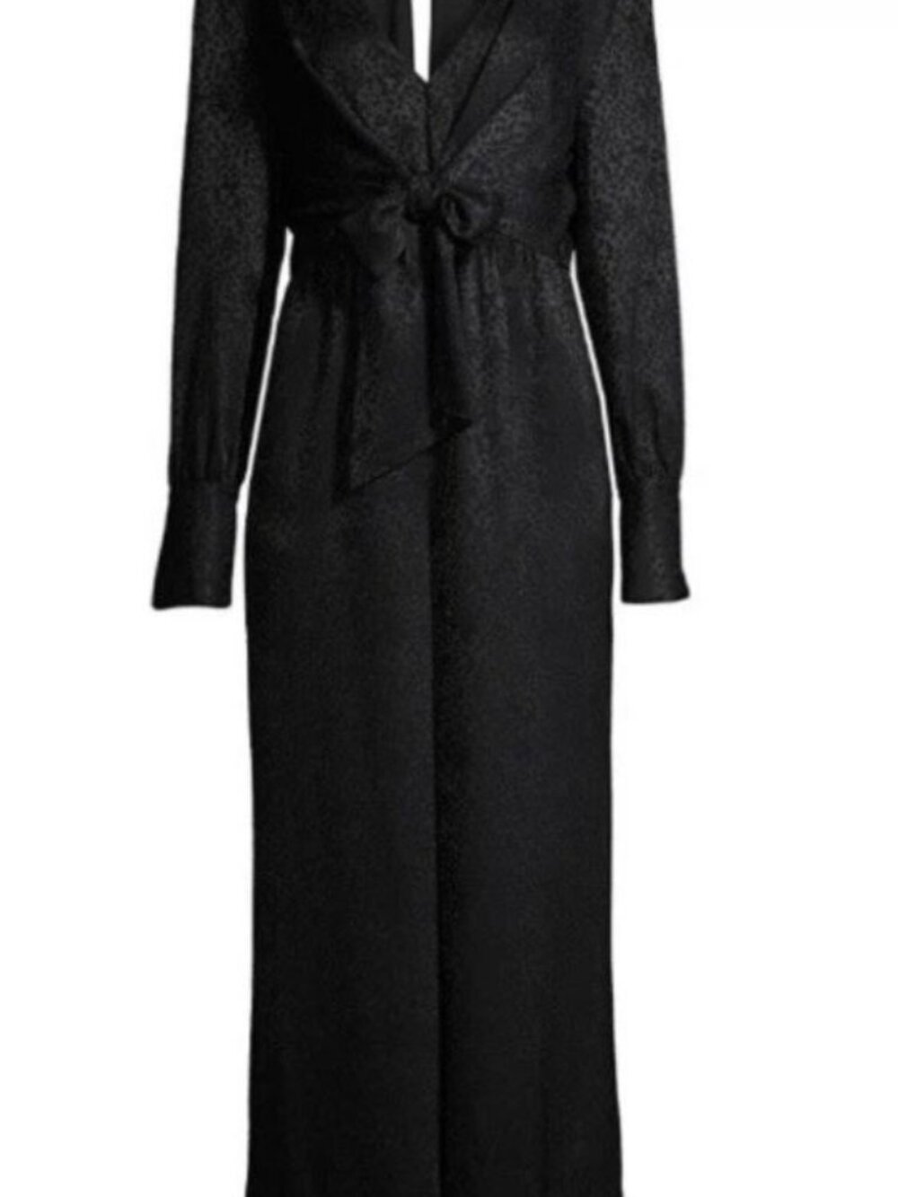 Kate Spade Women’s Front Tie Black Cropped Wide Leg Jumpsuit Size 0
